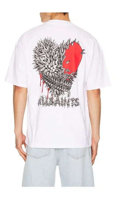 Allsaints Chaste Graphic Heart Logo T-shirt With Back Print In White