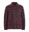 Allsaints Austin Checked Brushed Cardigan In Red