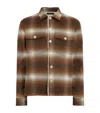 Allsaints Ormond Checked Sherpa Jacket In Brown