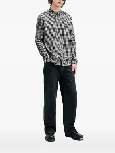 Allsaints Checked Long-sleeve Shirt In Gold