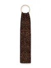 Allsaints Cheetah-intarsia Scarf In Orange