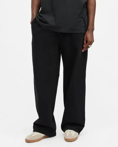 Allsaints Chester Wide Leg Sweatpants In Jet Black