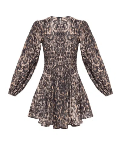 Allsaints Chia Smocked Mini Dress In Multi