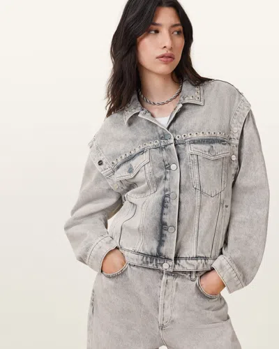 ALLSAINTS CHLO STUDDED DENIM JACKET