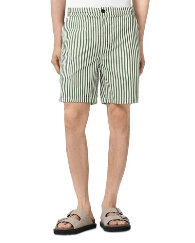 Allsaints Chopin Straight Fit 6.3 Stripe Shorts In Green