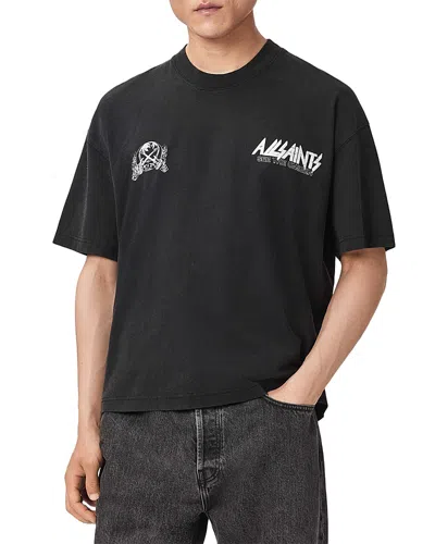 Allsaints Chromium Logo Graphic Tour T-shirt In Black