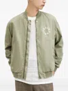 Allsaints Circular-logo Bomber Jacket In Green