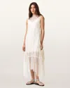 Allsaints Clara Lace Trim Midi Dress