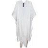 Allsaints Clarissa Logo Trim Rickrack Linen Blend Ruana In White