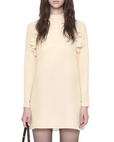 Allsaints Clarisse Silk Mini Dress In White