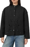 Allsaints Clary Quilted Shacket In Black