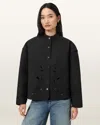 Allsaints Clary Relaxed Fit Cotton Shacket, In Black