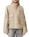Allsaints Leather Clay Oversized Leather Patch Jacket In Brown