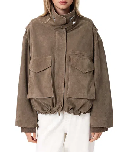 Allsaints Clay Suede Jacket In Brown