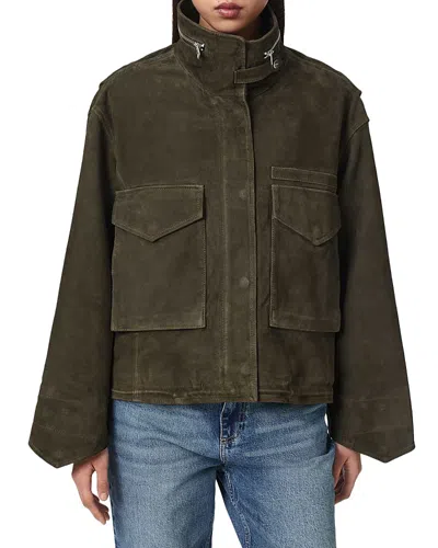Allsaints Clay Suede Jacket In Green