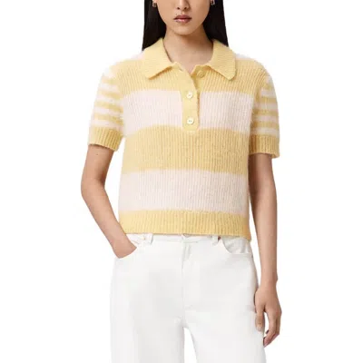 Allsaints Clem Polo Sweater In Yellow