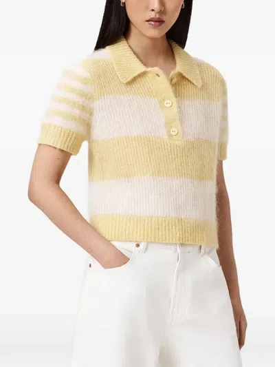 Allsaints Clem Short-sleeve Polo Shirt In Yellow