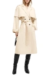 Allsaints Clyde Trench Coat With Removable Sleeves In Ecru White