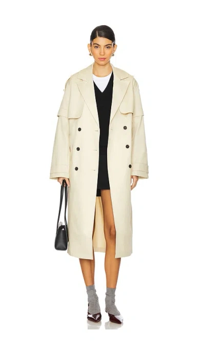 Allsaints Clyde Trench In Ecru White