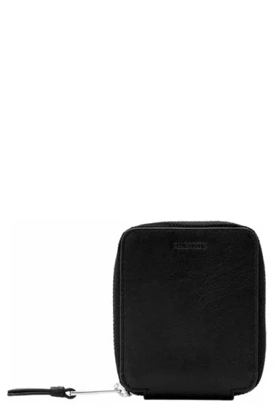 Allsaints Clymer Zip Around Wallet In Black