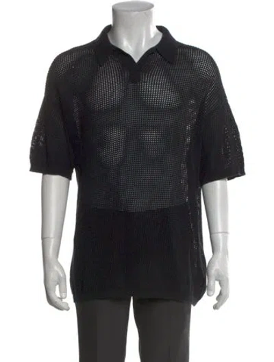 Pre-owned Allsaints Collar Short Sleeve Polo Shirt In Black