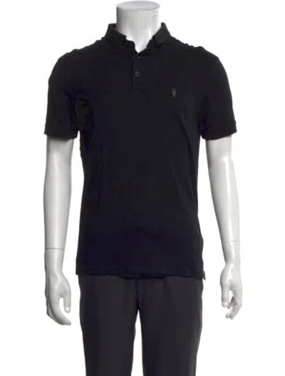Pre-owned Allsaints Collar Short Sleeve Polo Shirt In Black