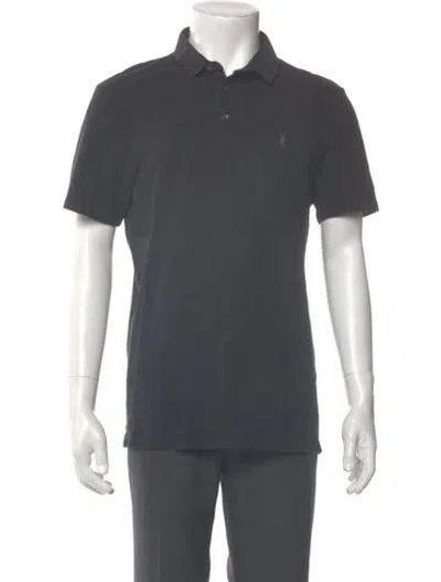 Pre-owned Allsaints Collar Short Sleeve Polo Shirt In Gray