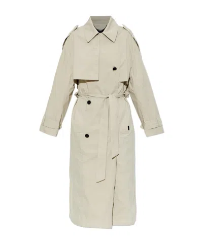 Allsaints Collared Long-sleeved Coat In Gray