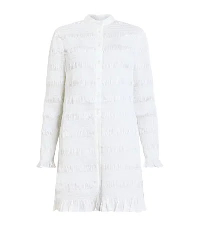 Allsaints Meg Button Front Mini Dress In White