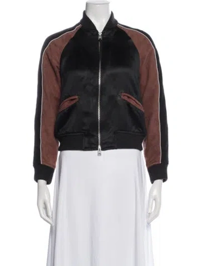Pre-owned Allsaints Colorblock Pattern Bomber Jacket In Multi