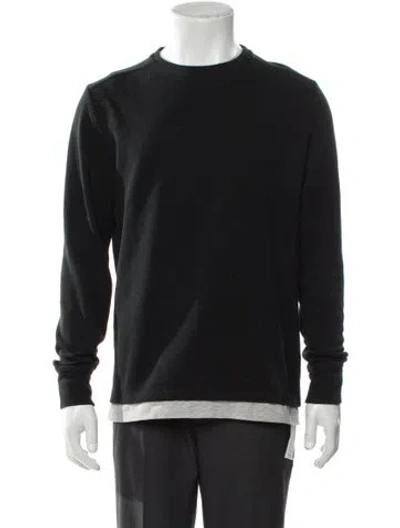Pre-owned Allsaints Colorblock Pattern Crew Neck Sweatshirt In Black