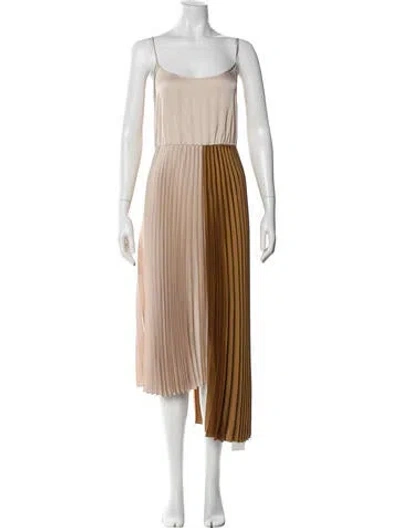 Pre-owned Allsaints Colorblock Pattern Midi Length Dress In Neutral