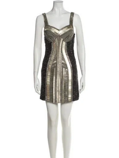 Pre-owned Allsaints Colorblock Pattern Mini Dress In Multi