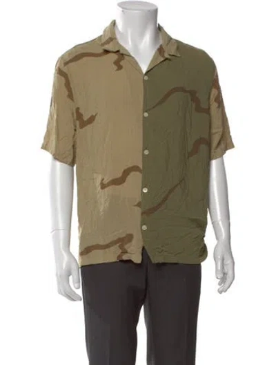 Pre-owned Allsaints Colorblock Pattern Short Sleeve Shirt In Green