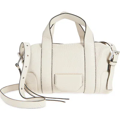Allsaints Compact Ares Grain Leather Crossbody Bag In Neutral