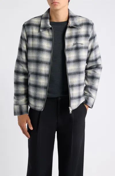 Allsaints Conduct Plaid Jacket In Stone Grey