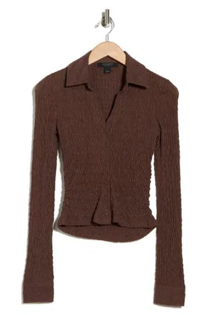 Allsaints Connie Slim Fit Button-up Shirt In Brown