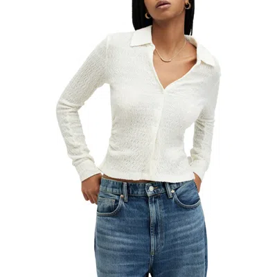 ALLSAINTS ALLSAINTS CONNIE TEXTURED WEAVE BUTTON-UP SHIRT