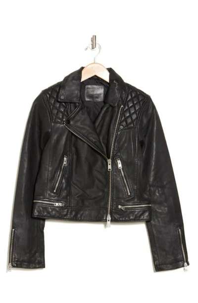 Allsaints Conroy Leather Moto Jacket In Black