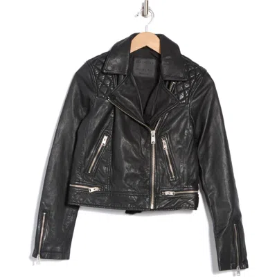 Allsaints Conroy Leather Moto Jacket In Black