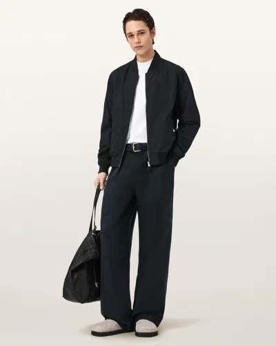 Allsaints Conway Wide Leg Pleated Pants In Black