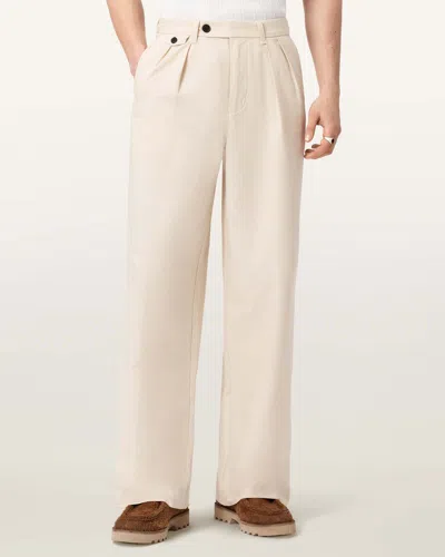Allsaints Conway Wide Leg Pleated Pants In Neutral