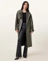 Allsaints Cora High-rise Leather Flared Leggings In Black