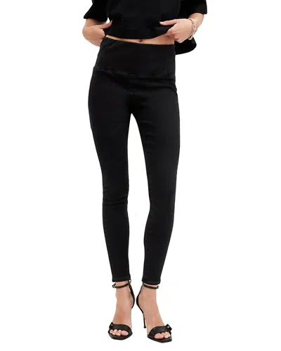 Allsaints Cora Sizeme High Rise Pull On Skinny Jeans In Black