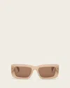 Allsaints Cordie Rectangular Shaped Sunglasses In Orange