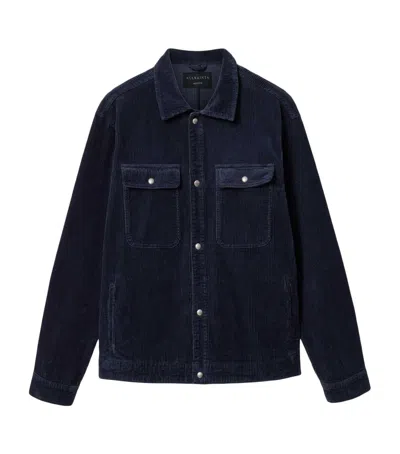 Allsaints Corduroy Castleford Overshirt In Blue