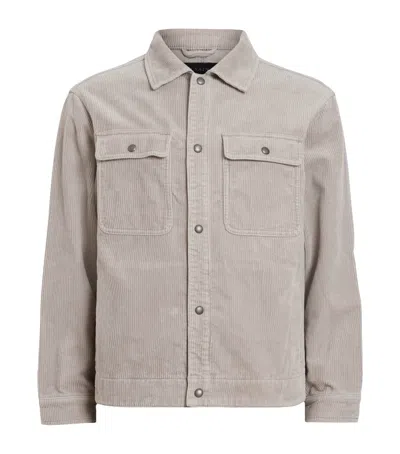 Allsaints Corduroy Castleford Overshirt In Grey