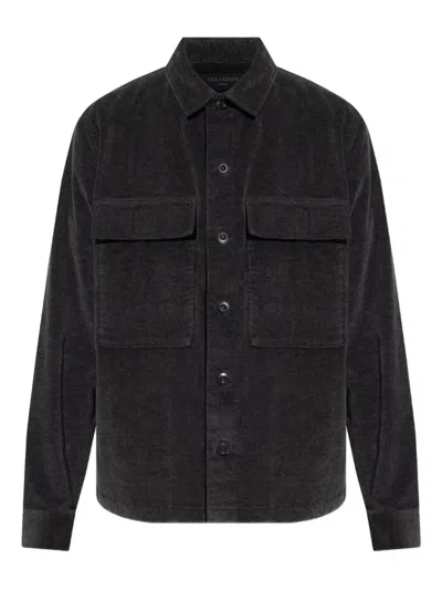 Allsaints Corduroy Pocket Shirt In Black