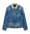 Allsaints Rothwell Zip Denim Jacket With Corduroy Collar In Blue