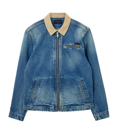ALLSAINTS CORDUROY-TRIM ROTHWELL DENIM JACKET